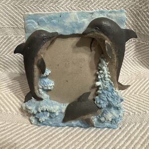 Vintage Dolphin Photo Frame 3D Colorful Holds 3-1/2"x 5” Photo Easel Back